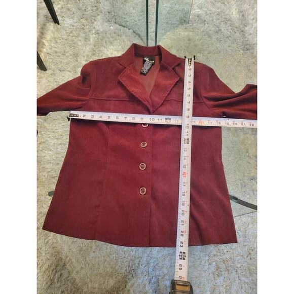 First Option Womens Maroon Single Breasted Four Button 2 Piece Pants & Coat MP - Picture 8 of 12